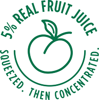 5% real fruit juice, squeezed then concentrated
