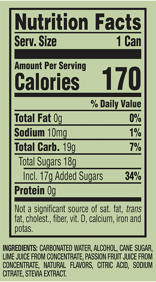 nutrition facts 12oz
