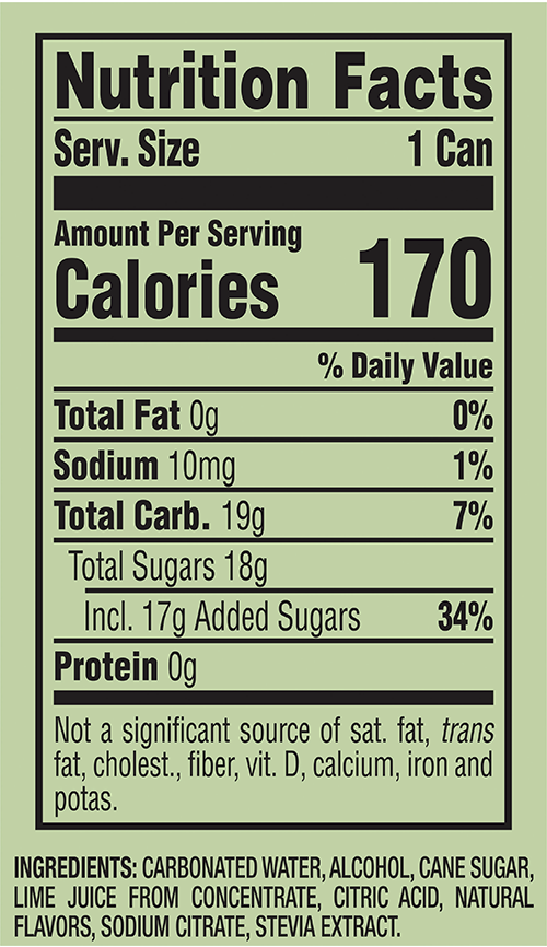 nutrition facts 12 oz