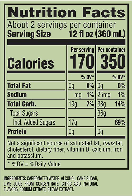 nutrition facts 24oz